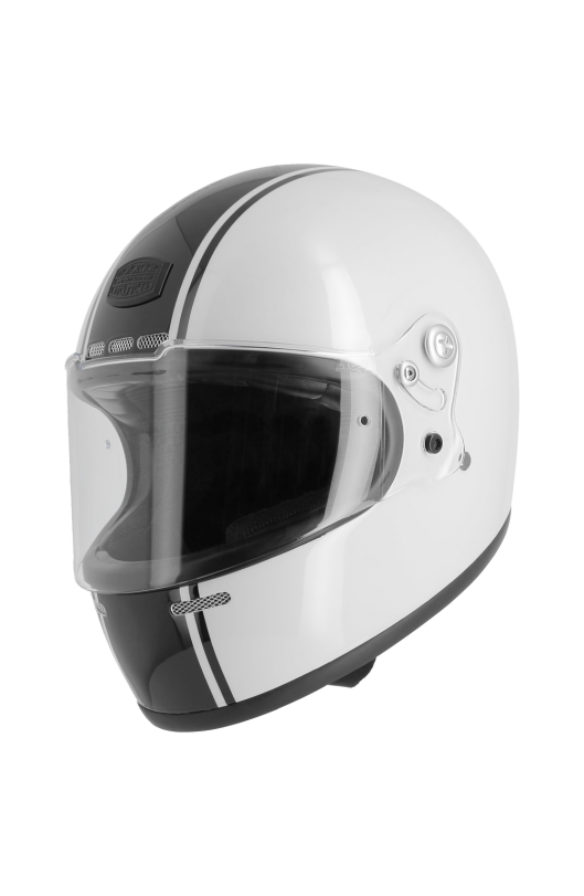 Casco Astone Retro Stripe Bianco/Nero