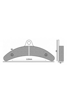 Pastiglia Freno Birel Banana Posteriore Spessore 10mm - Interasse Foro 110mm